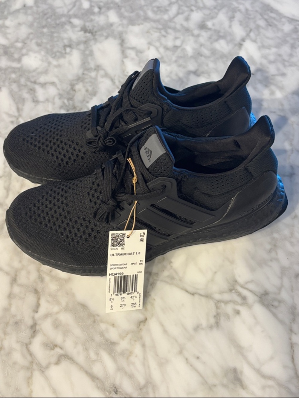 adidas Black Ultraboost 1.0 Knit Running Shoes